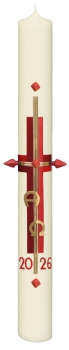 Osterkerze rotes Kreuz